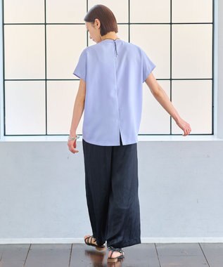 自由区 【洗える・XSサイズあり】ハイブリットレーヨンアムンゼン ブラウス ダルブルー系