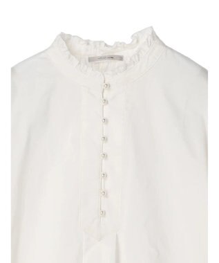 CRAFT STANDARD BOUTIQUE パールボタンピコフリルブラウス Off White