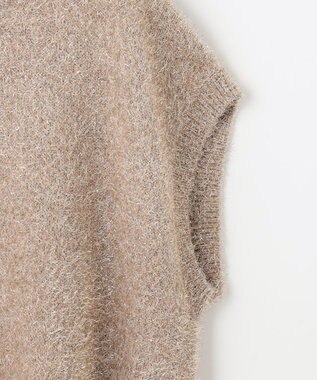 自由区 L 【洗える】フェザーラメ ベスト モカ