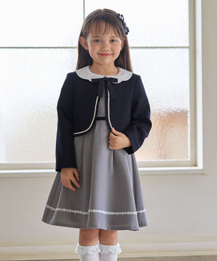 ANY KIDS 【2点セット】ノーカラー ボレロジャケット+襟付き ワンピース