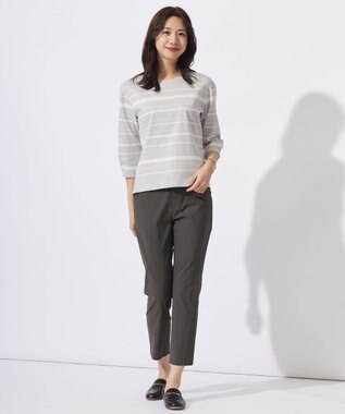 J.PRESS LADIES 【WEB限定カラーあり・洗える】セルロースリネンストレッチ テーパード パンツ スレート系