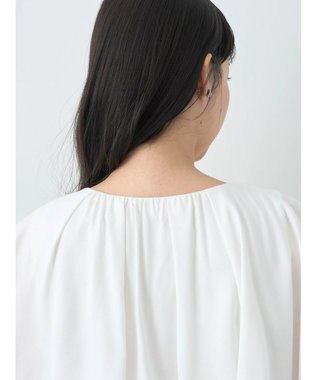 earth music&ecology ケープカラーブラウス Off White