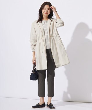 J.PRESS LADIES 【WEB限定カラーあり・洗える】セルロースリネンストレッチ テーパード パンツ スレート系