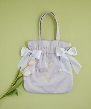 Maison de FLEUR ダブルリボンギャザートートバッグ Lilac