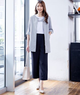 Tiaclasse 【新色追加・洗える】ストレートワイドパンツ ネイビー