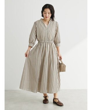 Green Parks ・ＥＬＥＮＣＡＲＥ　ＤＵＥ　ドビーストライプワンピ Beige