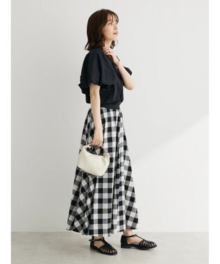 Green Parks ・ｆｕｒｒｙ　ｒａｔｅ　ギンガムバイアススカート Black