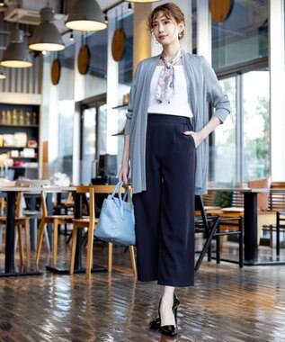 Tiaclasse 【新色追加・洗える】ストレートワイドパンツ ネイビー