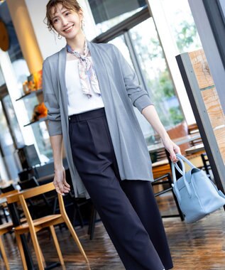 Tiaclasse 【新色追加・洗える】ストレートワイドパンツ ネイビー