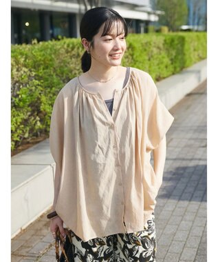 CRAFT STANDARD BOUTIQUE ウ゛ィンテージボイル２ＷＡＹタックブラウス Beige