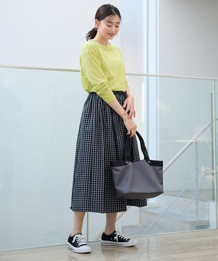 ANY L 【ウエストゴム】タックギャザーフレアスカート チェック