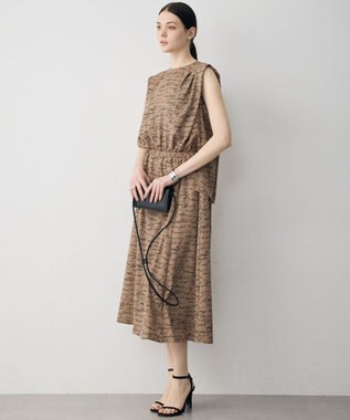 ICB 【30th ANNIVERSARY】5cityプリント ノースリーブワンピース バーントアンバー×ブラック