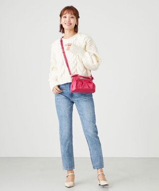 LA BAGAGERIE シープレザー　ギャザーミニマムバッグ ピンク