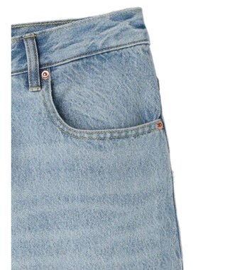 earth music&ecology ウ゛ィンテージ加工セルフカットワイドデニム Light Indigo