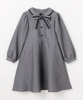 組曲 KIDS 【110-140㎝】 クラシカルグレーワンピース グレー