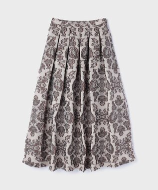 GRACE CONTINENTAL ダマスクジャガードタックスカート ブラウン