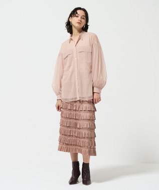 GRACE CONTINENTAL チュールレイヤードシャツ ベージュ