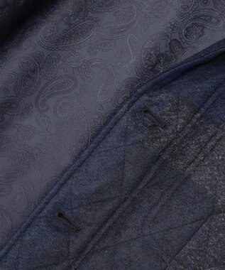 JOSEPH ABBOUD 【イタリア素材/軽量/中綿キルト】 スライバーチェックキルト ジャケット ネイビー系4