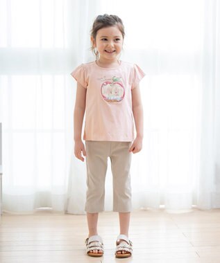 ANY KIDS シャラシャラビーズ Ｔシャツ ピンク（リンゴ）