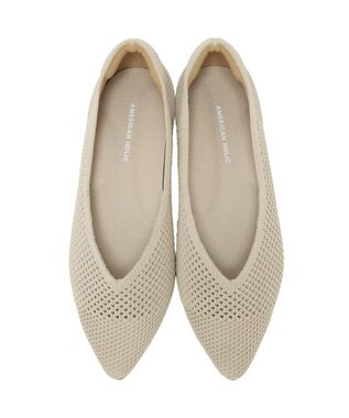 AMERICAN HOLIC 【整履き】メッシュニットフラットパンプス Beige