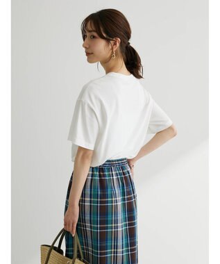 Green Parks 綿麻混イージータイトスカート Check Brown