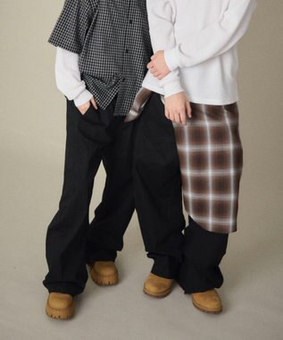 WEGO 【ユニセックス着用ITEM】ステッチカラーチノパンツ ブラック