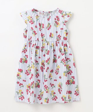 ANY KIDS プリント サマー ワンピース ストライプ×イチゴ