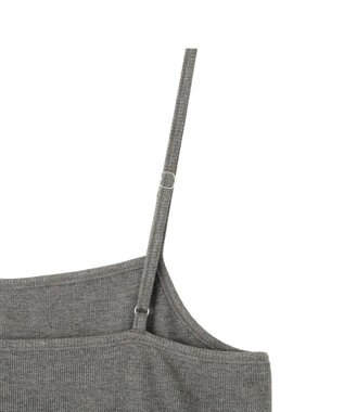 earth music&ecology チュールヘムキャミソール Dark Gray Mixture