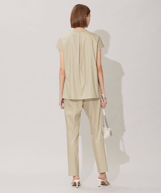 ICB 【接触冷感・洗える】エステルラミーチンツ テーパードパンツ ライトオリーブ系