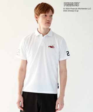 23区GOLF 【PEANUTS】【MEN】スヌーピーコラボ 半袖ポロシャツ ホワイト系