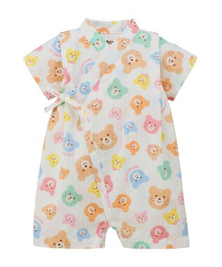 MIKI HOUSE HOT BISCUITS 総柄 ベビー甚平オール ギフトセット【BOX付き】 白