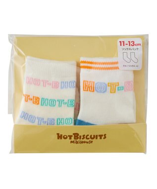 MIKI HOUSE HOT BISCUITS 【9-19cm】クルー丈 ソックスパック2足セット マルチカラー