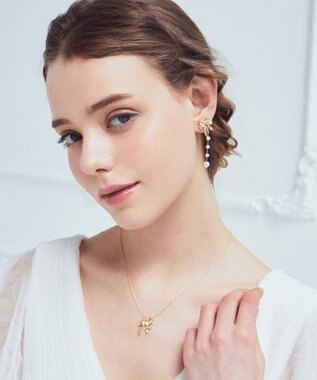 Maison de FLEUR カーリーリボンネックレス Gold