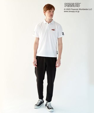 23区GOLF 【PEANUTS】【MEN】スヌーピーコラボ 半袖ポロシャツ ホワイト系