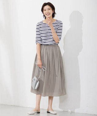 J.PRESS LADIES 【洗える】 Dyed Dechine Air Flow スカート ブラウン系