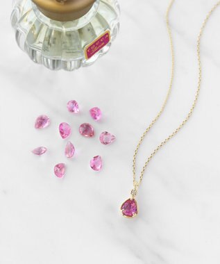 TOCCA 【WEB＆数量限定】PIECE OF FLOWER NECKLACE K10 ピンクトルマリン ダイヤモンド ネックレス ピンクトルマリン