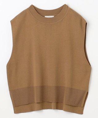 ANY 【洗濯機可】スリットニットベスト キャメル