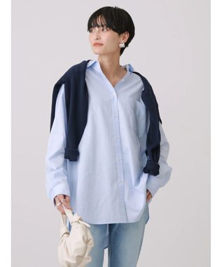 AMERICAN HOLIC ＵＶカット加工バックタックシャツチュニック Sax