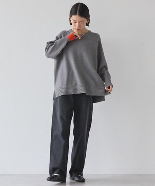 AMERICAN HOLIC バイパチラグランニットプルオーバー Gray Mixture