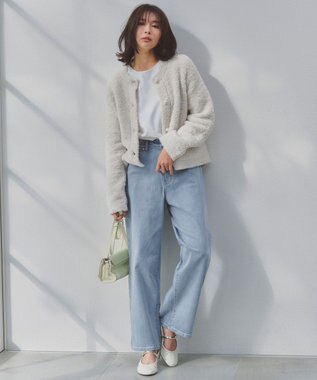 UNFILO L 【STORY×UNFILO】シャギーニット カーディガン グレージュ