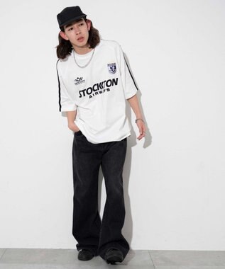 WEGO 【ユニセックス着用ITEM/手洗い可/MLサイズ】ラインゲームロゴT ホワイト