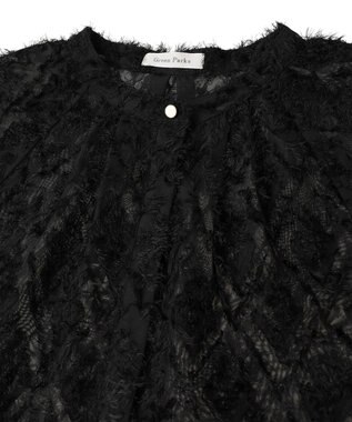 Green Parks Ｏ．フサフサ２ｗａｙボウタイブラウス Black