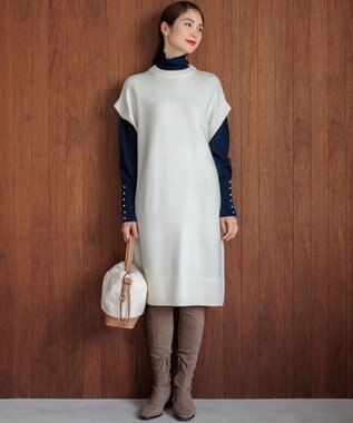 組曲 ファーバケットコンビ バッグ アイボリー系