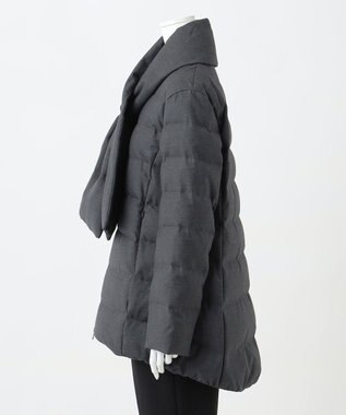 23区 S 【R(アール)】ウールダウン マフラー付きノーカラーコート グレー系