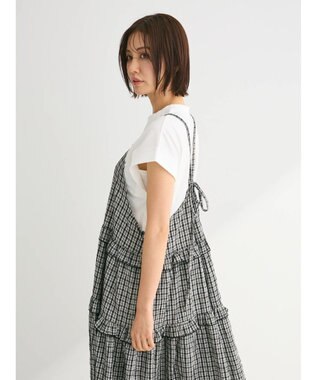 Green Parks ・Ｐｅｔｉｔ　Ｆｌｅｕｒ　チェックティアードキャミワンピ Off White