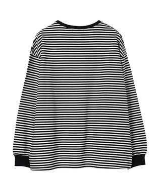 AMERICAN HOLIC 刺繍ロゴミニ裏毛ボートネックチュニック Border