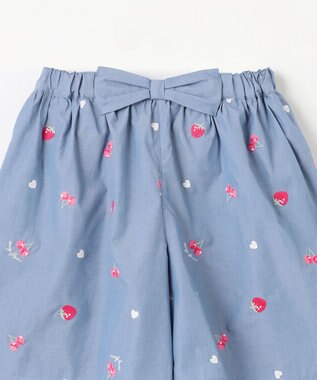 ANY KIDS 総柄刺繍 キュロット ブルー