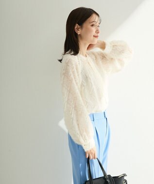 Green Parks Ｏ．フサフサ２ｗａｙボウタイブラウス Off White