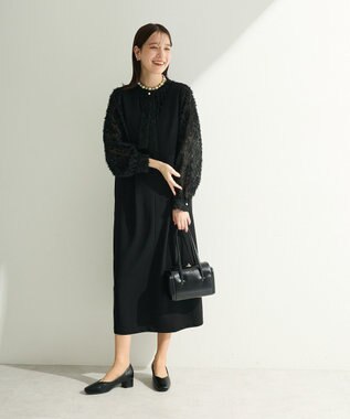 Green Parks Ｏ．フサフサ２ｗａｙボウタイブラウス Black