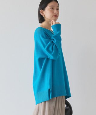 AMERICAN HOLIC バイパチラグランニットプルオーバー Turquoise Blue